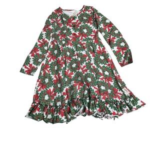 Festive Green and Red Kids Dress